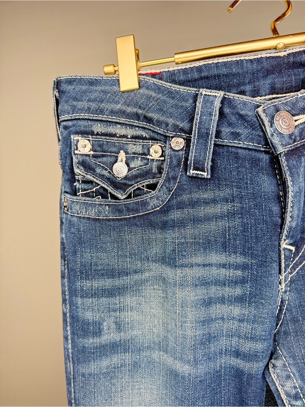 True Religion Vintage Jodie Low Rise Skinny Jeans in Dark Blue Wash 30 - Picture 6 of 9
